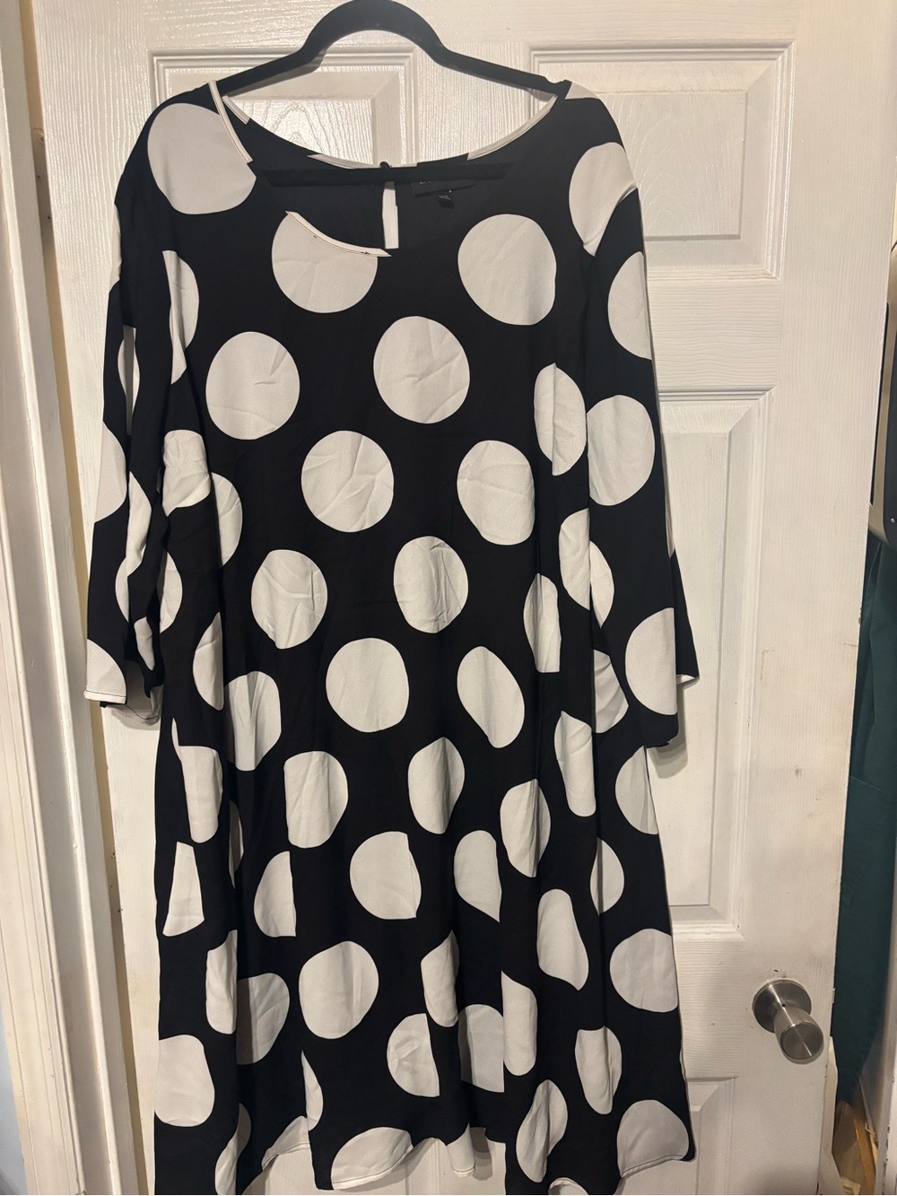 Lane Bryant Black Dress with White Polka Dots
